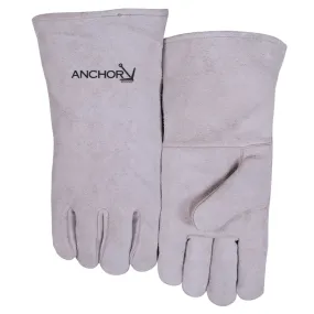 Leather Welder's Gloves, Shoulder Split Cowhide, Large, Gray, 1 Pair