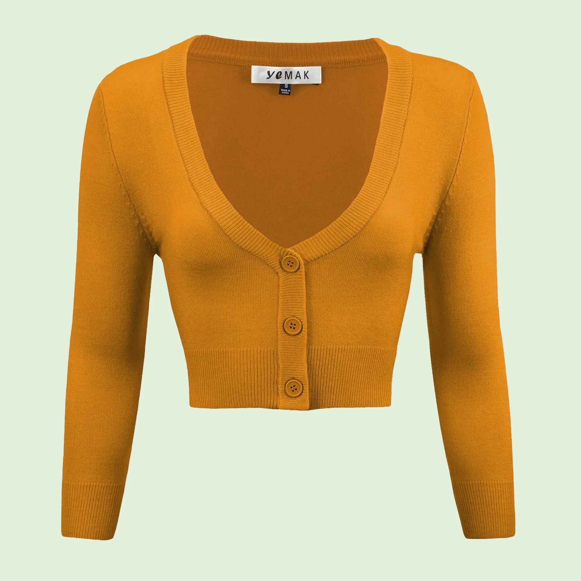 Lilith 3/4 Sleeve Crop Cardigan in 38 Colors (1-19)