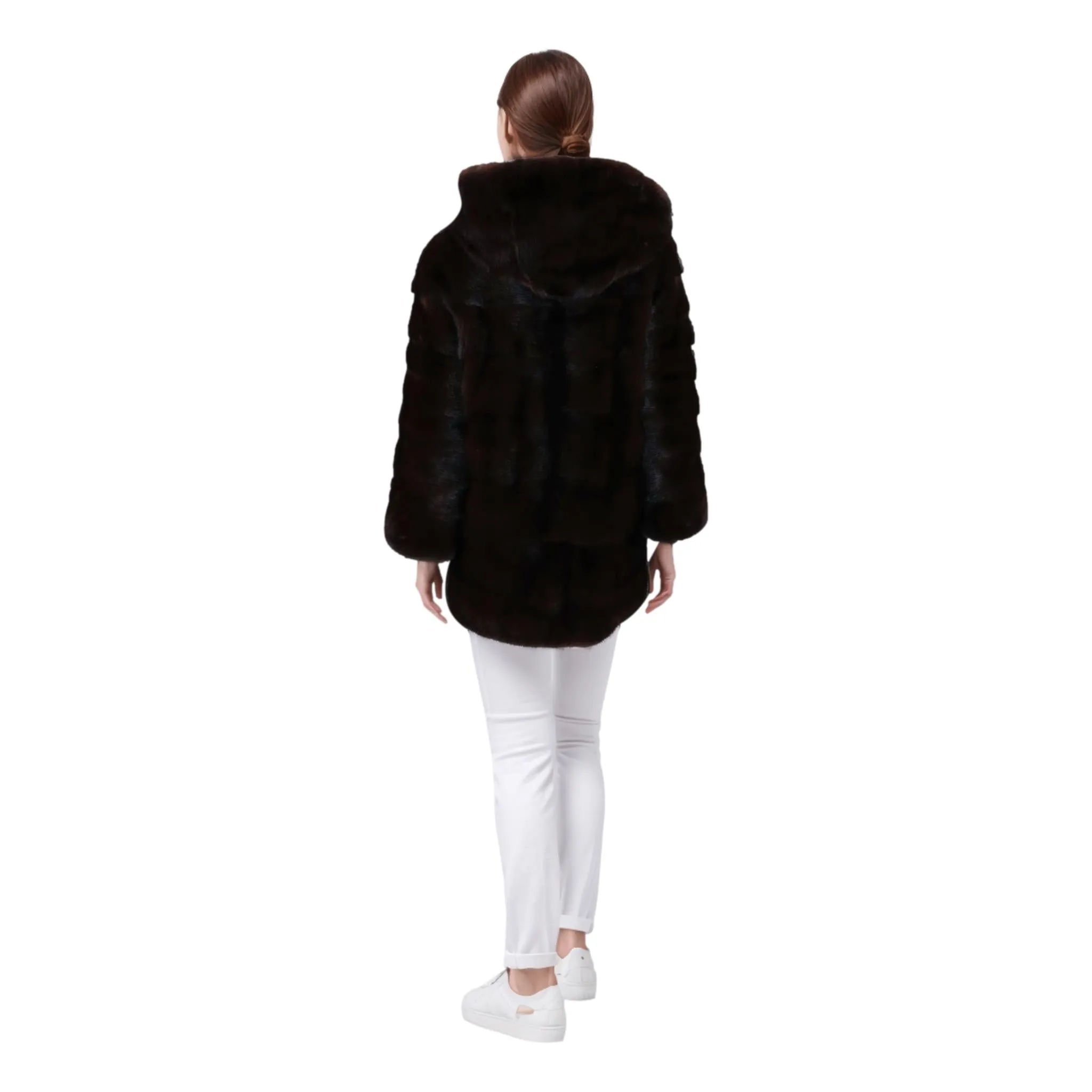 Lilly E Violetta Limited Edition Mink Fur Coat. Size 42IT