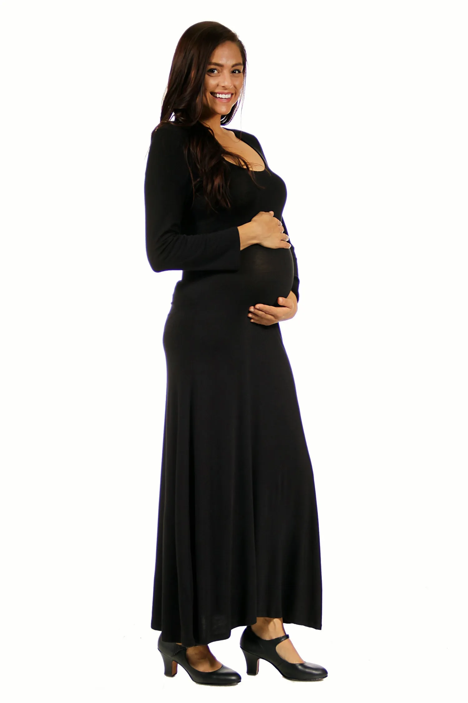 Long Sleeve Maternity Maxi Dress