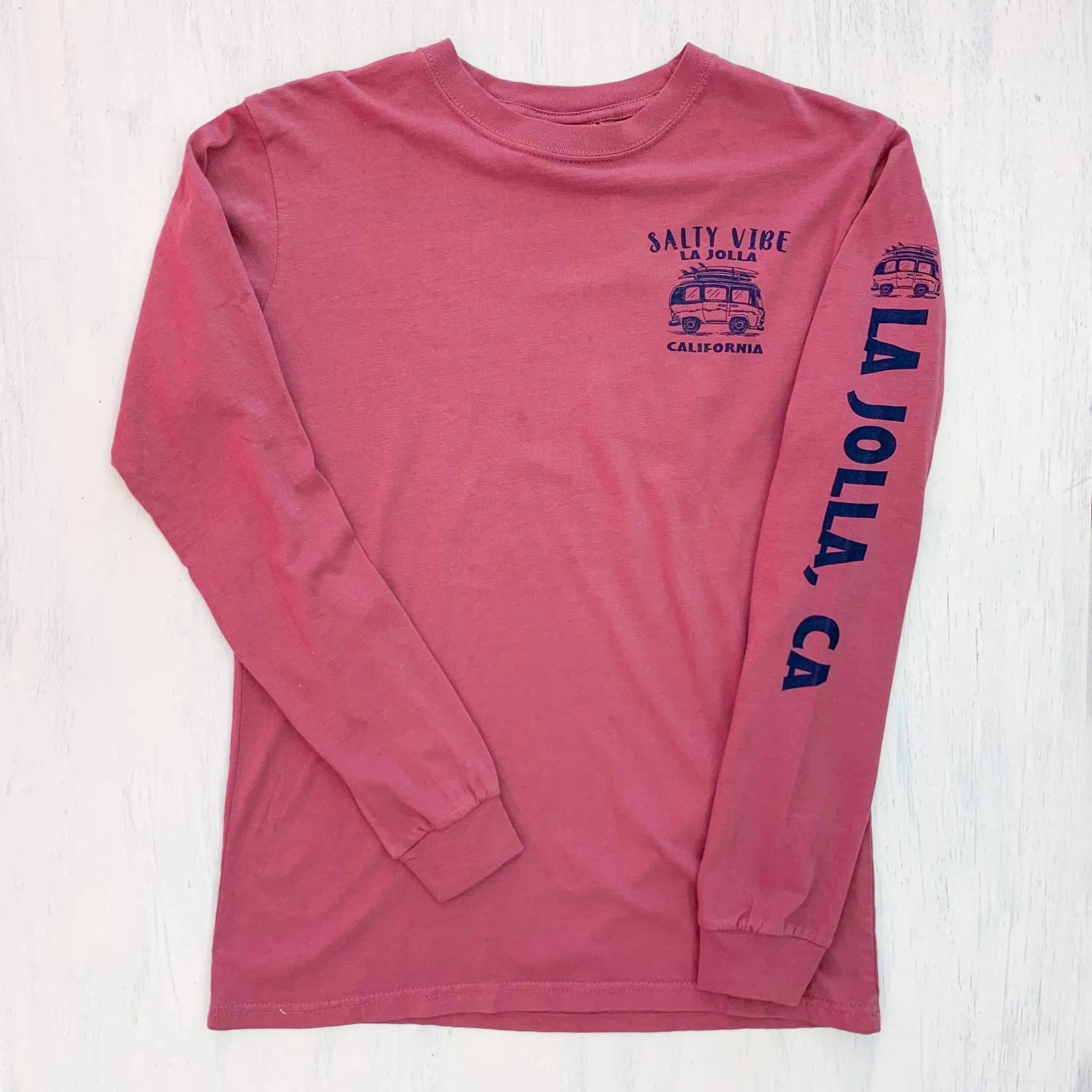 LONGSLEEVE T-SHIRT with LA JOLLA CALIFORNIA Stay Salty (berry)