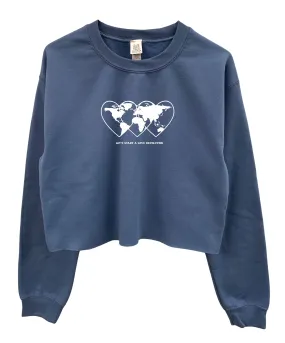 Love Revolution Graphic Cropped Unisex Crewneck Sweatshirt - Color Options Available