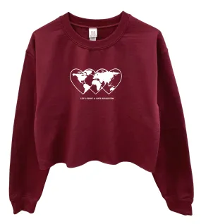 Love Revolution Graphic Cropped Unisex Crewneck Sweatshirt - Color Options Available