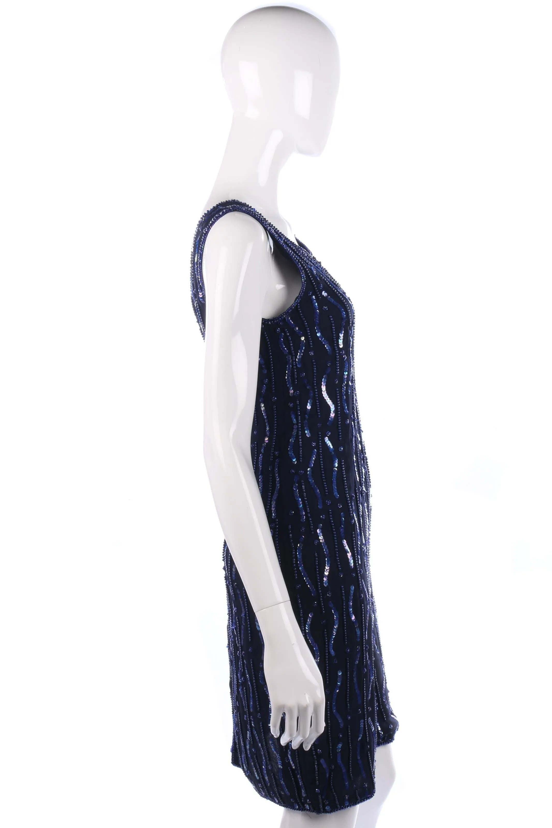 Lovely blue beaded and sequinned dress