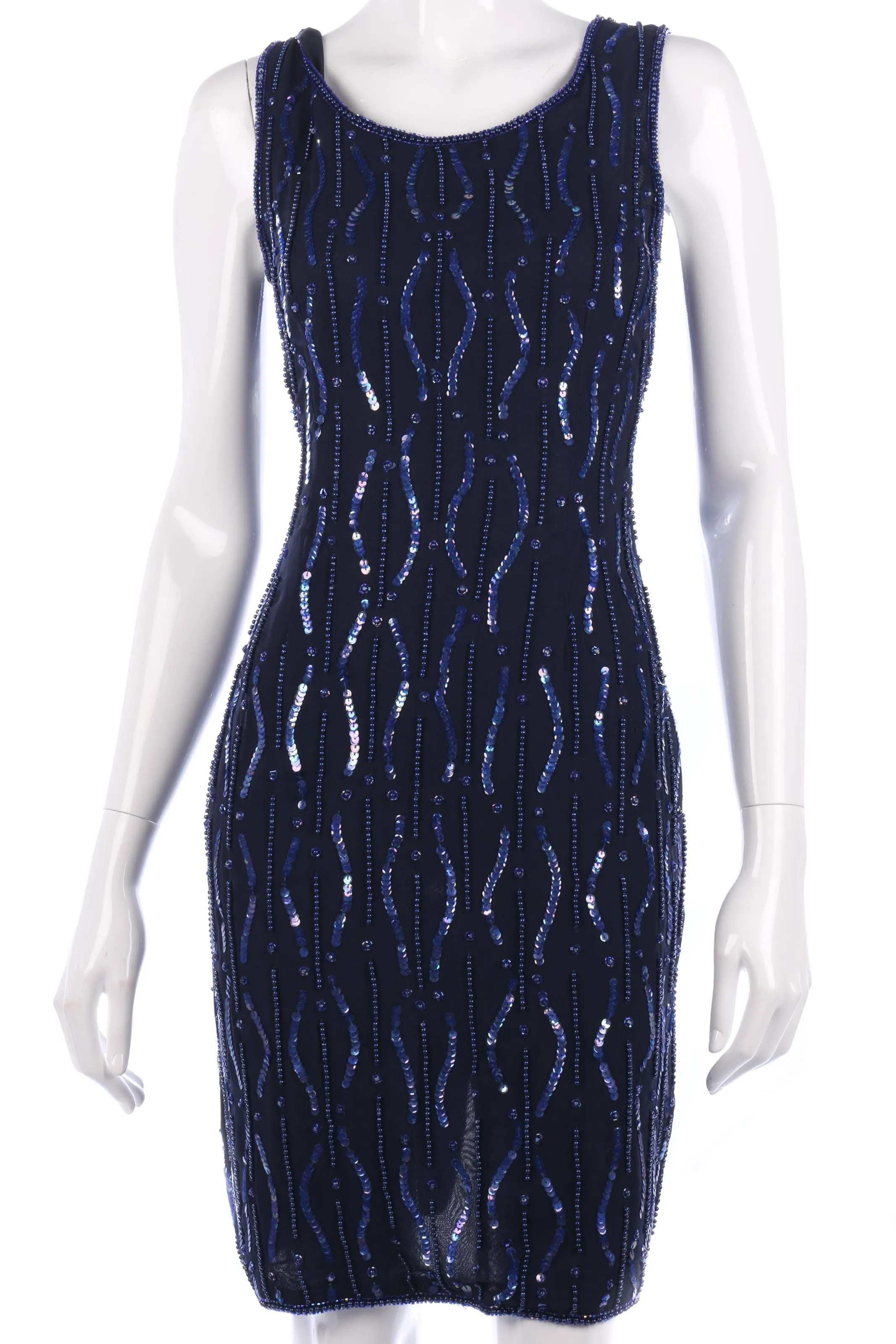 Lovely blue beaded and sequinned dress