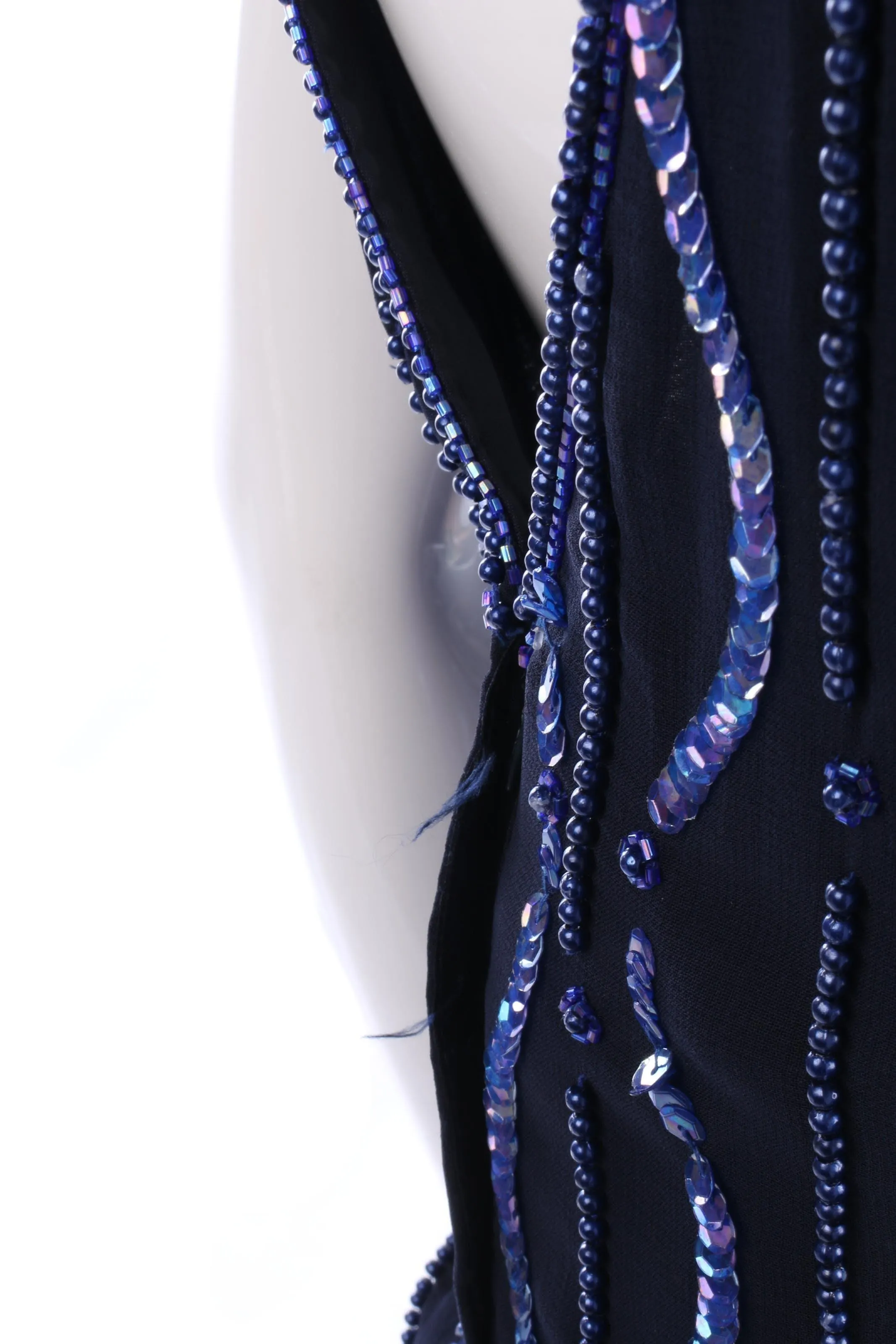 Lovely blue beaded and sequinned dress