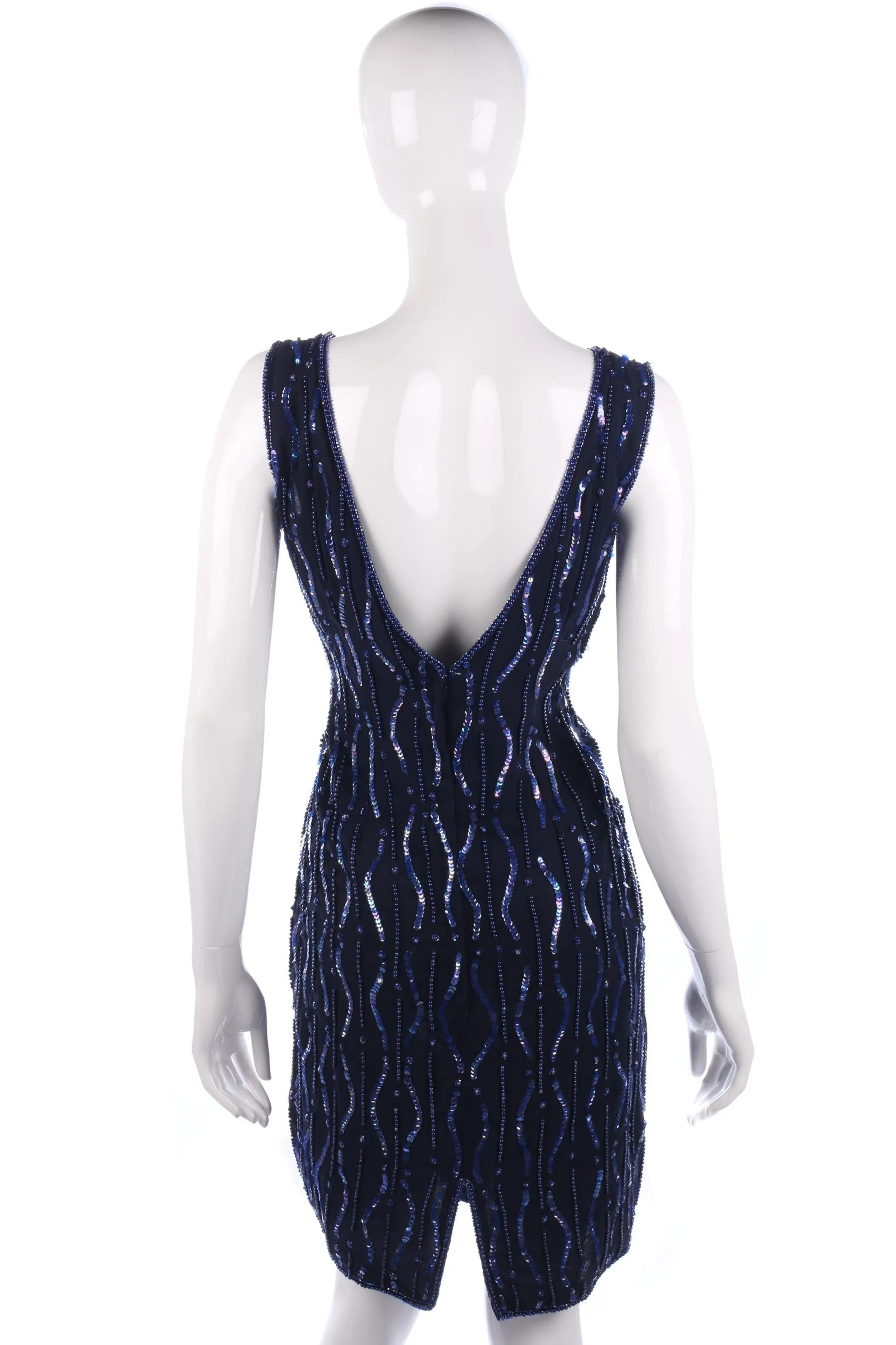 Lovely blue beaded and sequinned dress