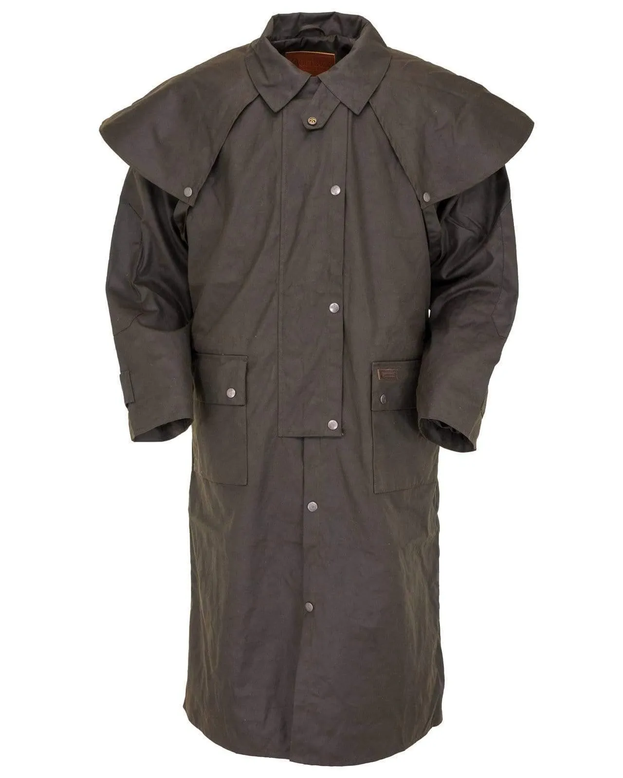 Low Rider Waterproof Detachable Cape Brown Oilskin Duster 2042-BRN