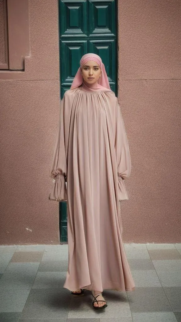 MA064 Chiffon Pleated Abaya