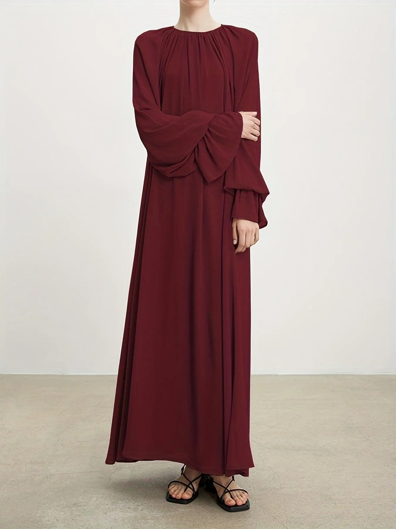 MA064 Chiffon Pleated Abaya