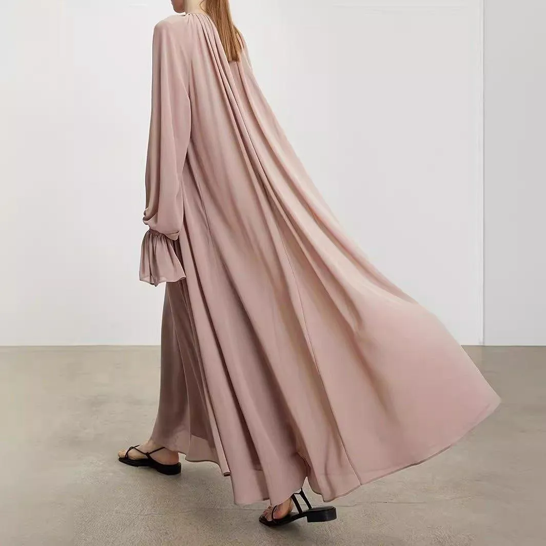 MA064 Chiffon Pleated Abaya