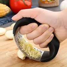 Manual garlic press rocker with handle stainless steel garlic crusher squeezer slicer mincer metal ginger garlic chopper kitchen gadget tool garlic cutter creative hand press garlic tools kitchen gadgets tool for garlic paste