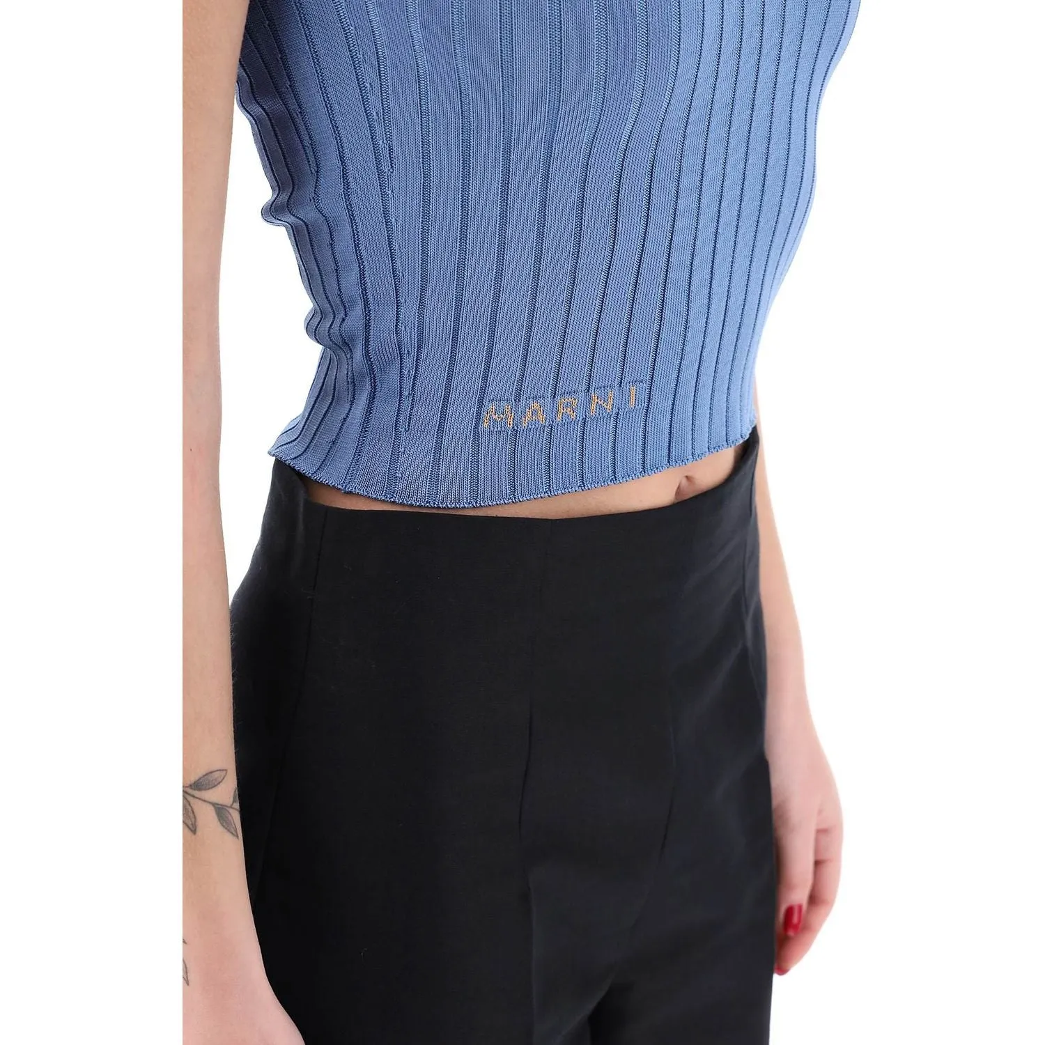 Marni sleeveless ribbed knit top