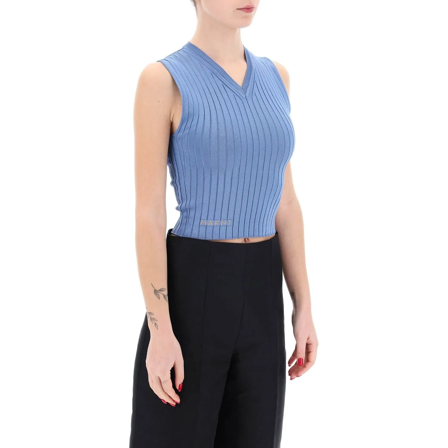 Marni sleeveless ribbed knit top