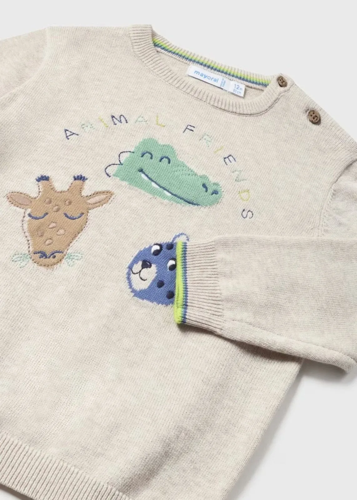 Mayoral Baby & Toddler Boys Cream Animal Friends Sweater