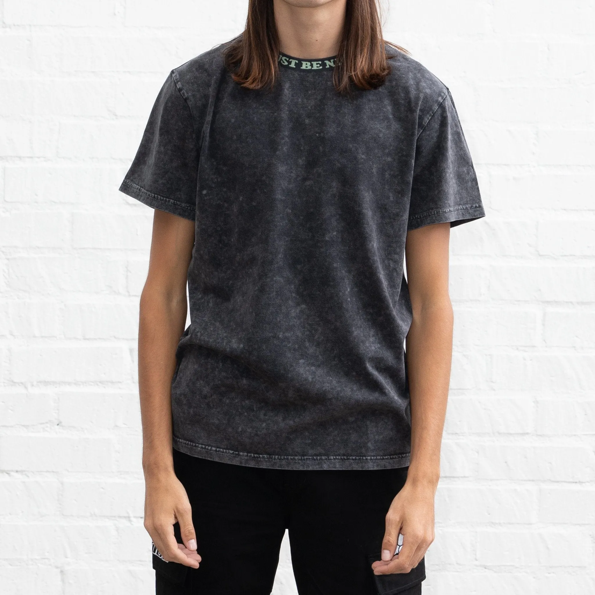 MBN Jacquard Rib Tee (Black Mineral Wash)