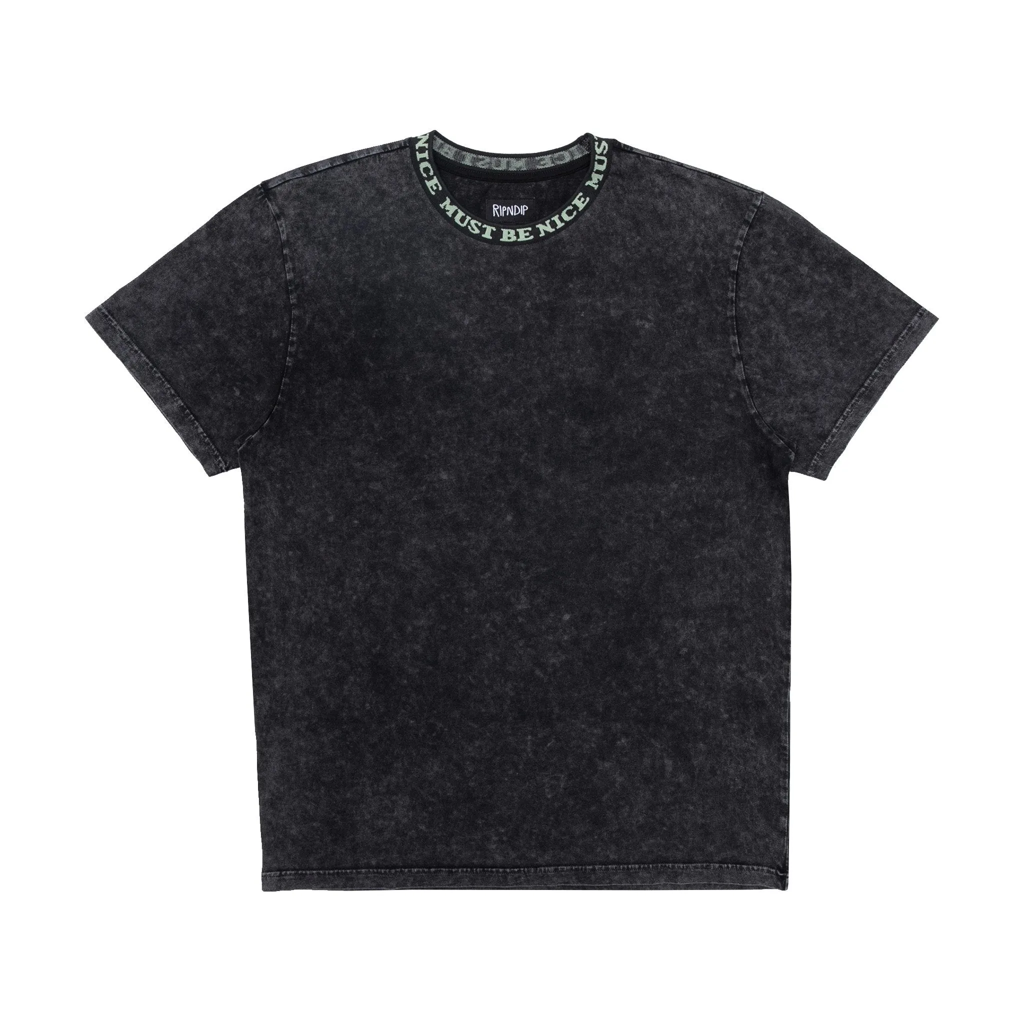 MBN Jacquard Rib Tee (Black Mineral Wash)