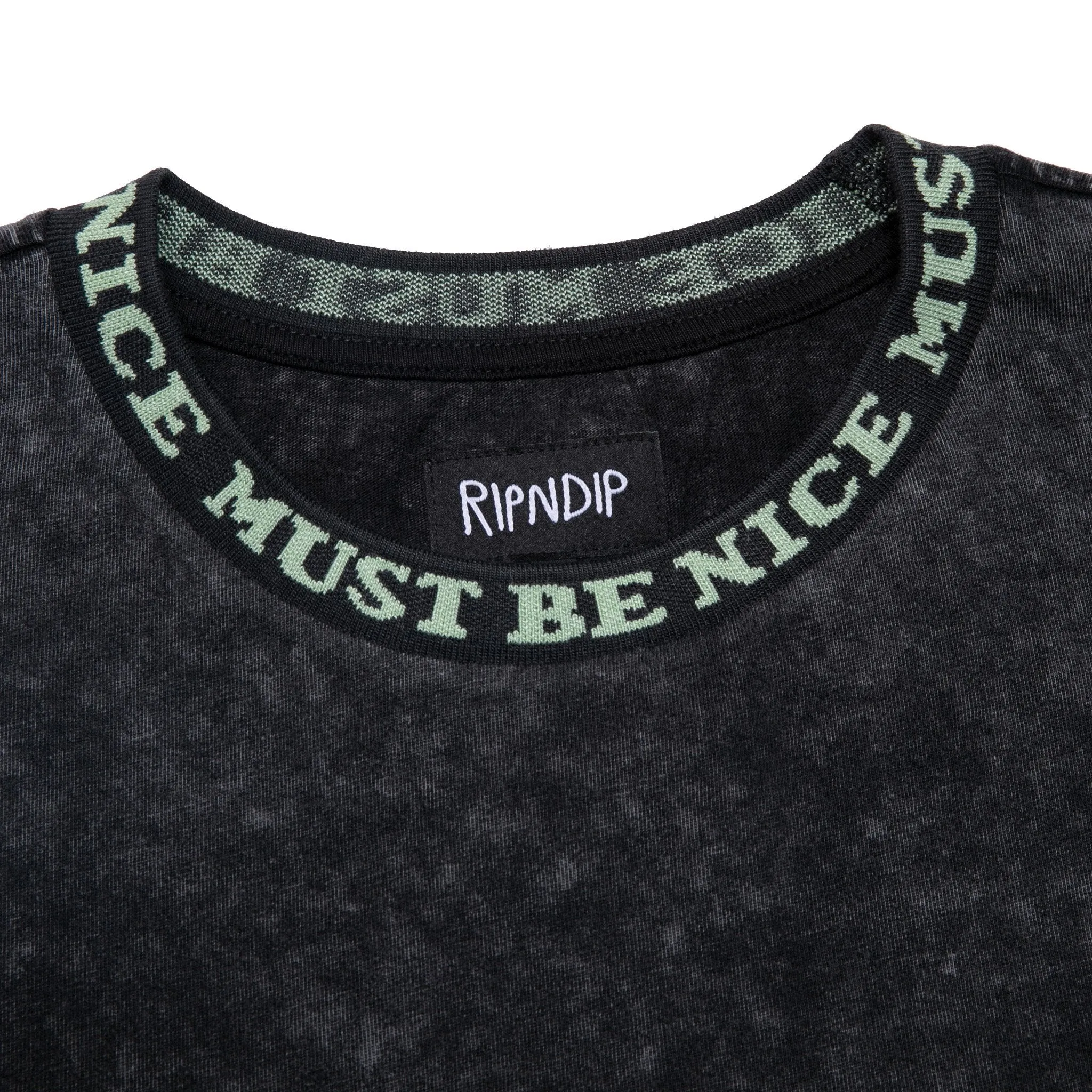 MBN Jacquard Rib Tee (Black Mineral Wash)