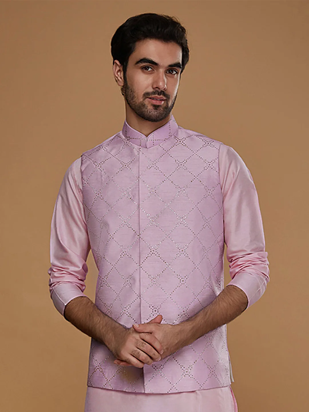 Men Lavender Nehru Jacket (Set of 1)