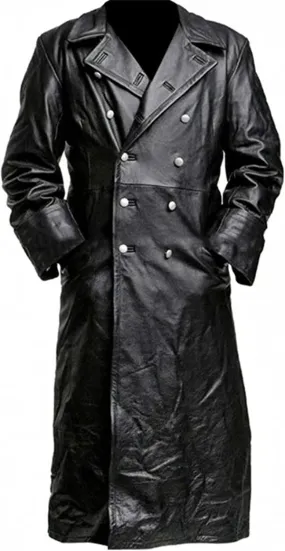 Men leather coat trench