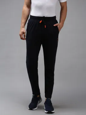 Men Navy Blue Solid  Track Pant