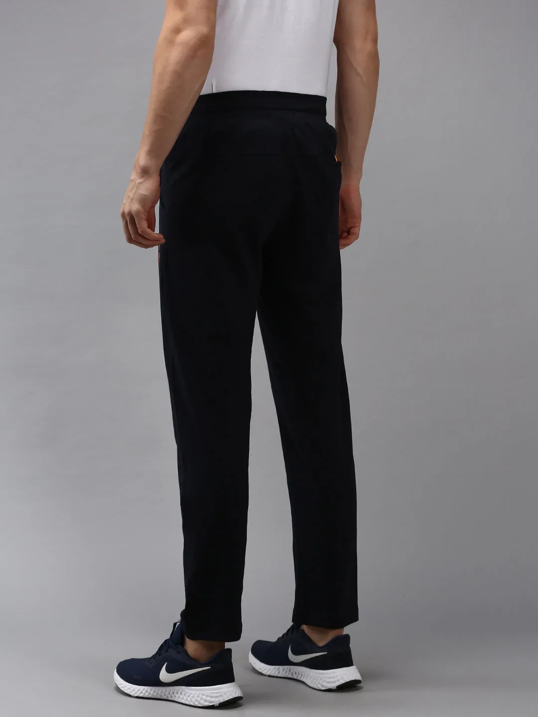 Men Navy Blue Solid  Track Pant