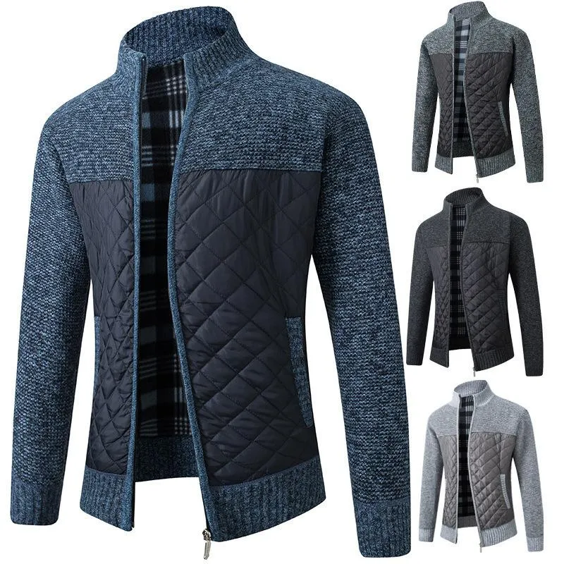 Men's Autumn Winter Fleece Knitted Coat 56143787YM