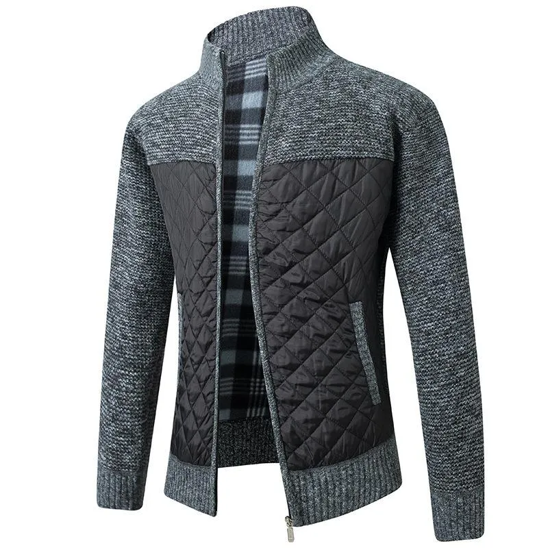 Men's Autumn Winter Fleece Knitted Coat 56143787YM