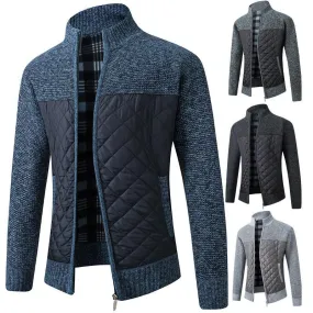 Men's Autumn Winter Fleece Knitted Coat 56143787YM