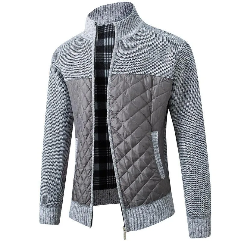 Men's Autumn Winter Fleece Knitted Coat 56143787YM