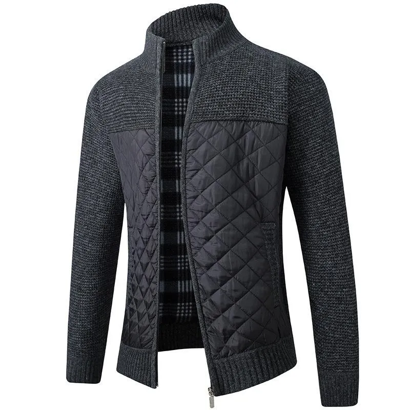 Men's Autumn Winter Fleece Knitted Coat 56143787YM