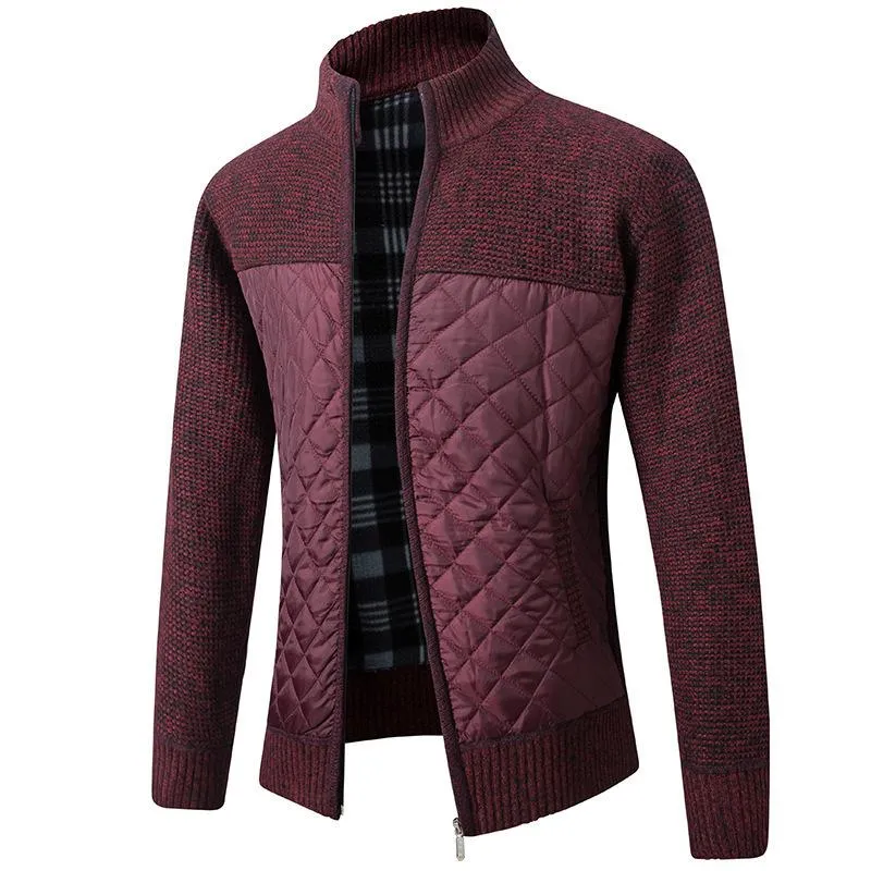 Men's Autumn Winter Fleece Knitted Coat 56143787YM