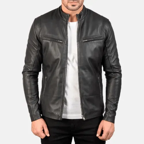 Mens Stylish Black Leather Jacket