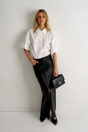 Mercer Maxi Skirt Black Leather