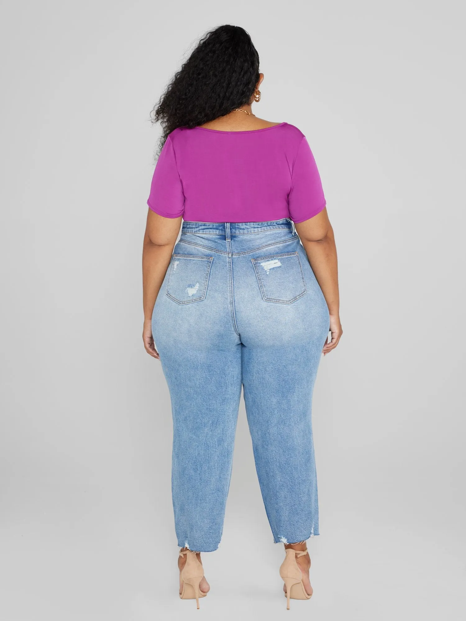 Mid Rise Relaxed Fit Crop Jeans