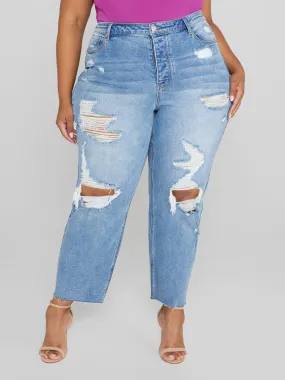 Mid Rise Relaxed Fit Crop Jeans