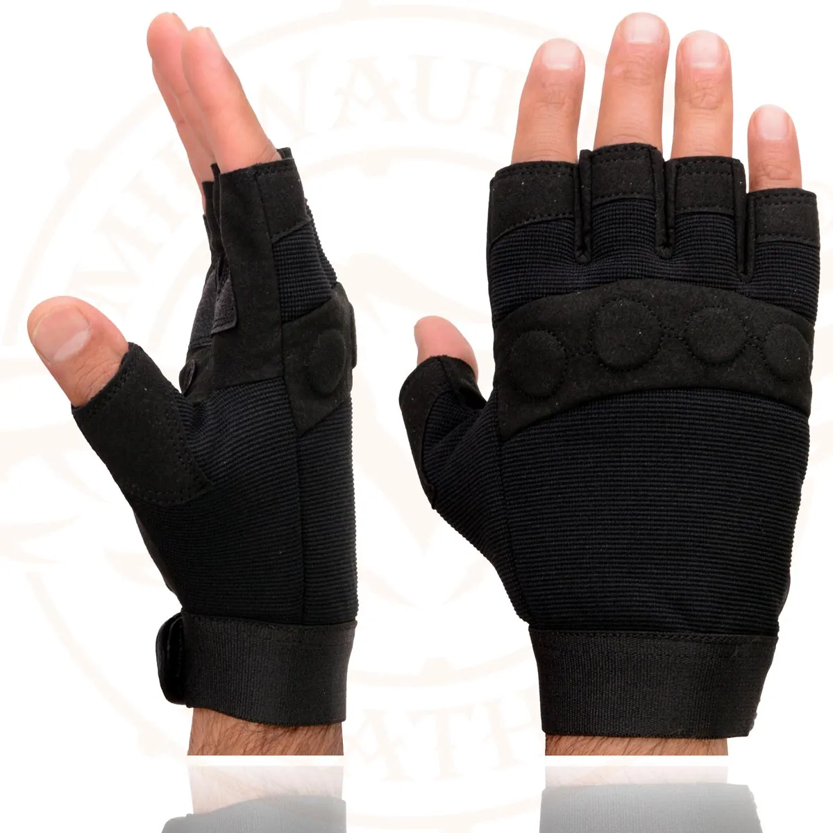 Milwaukee Leather SH44610 Men's Black Gel Padded Knuckle Fingerless