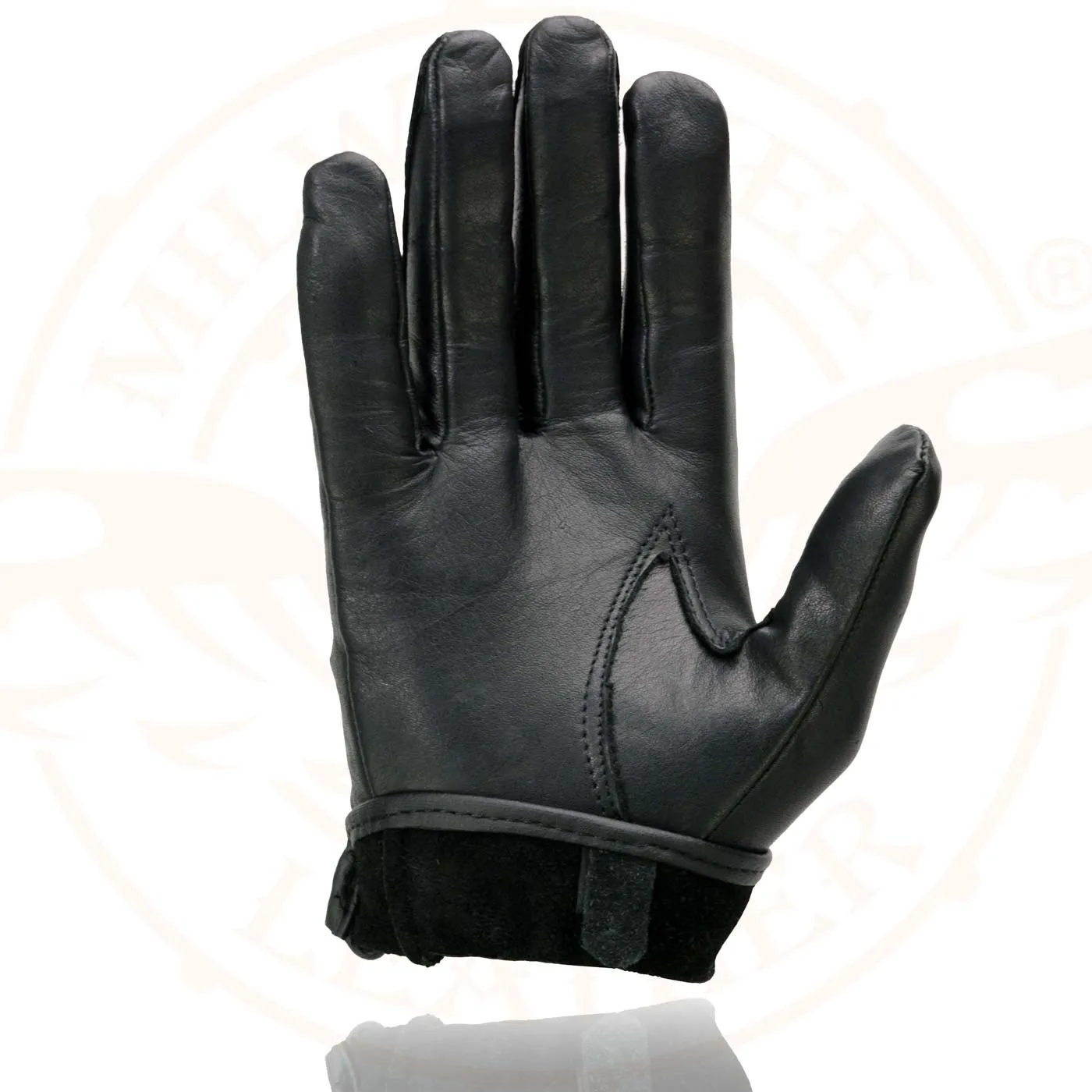 Milwaukee Leather SH721 Women's Black Perforated Leather Full Finger Motorcycle Hand Gloves W/ Breathable ‘Open Knuckle’