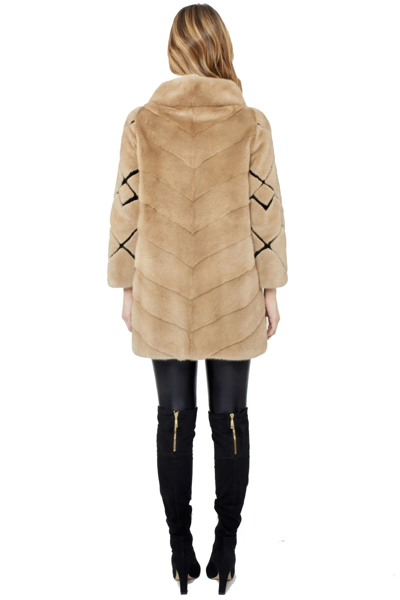 Mink Coat with Diamond Sleeve Detail