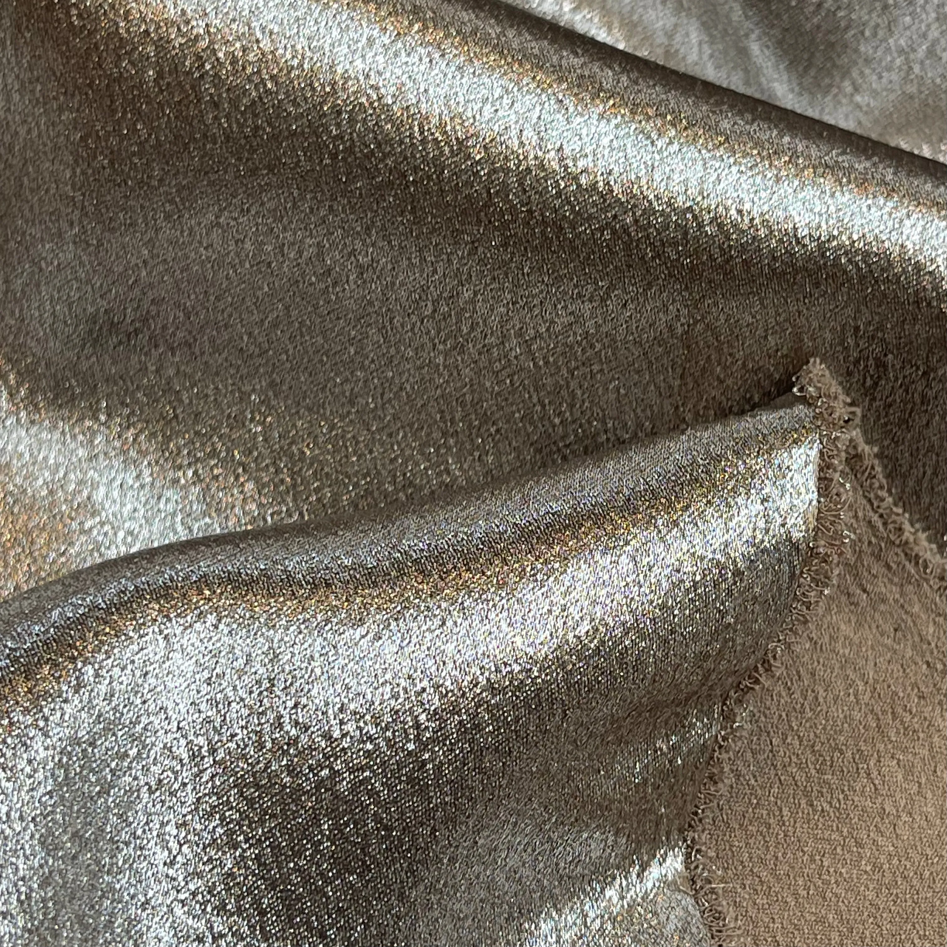 Mocha Foiled Stretch Suiting