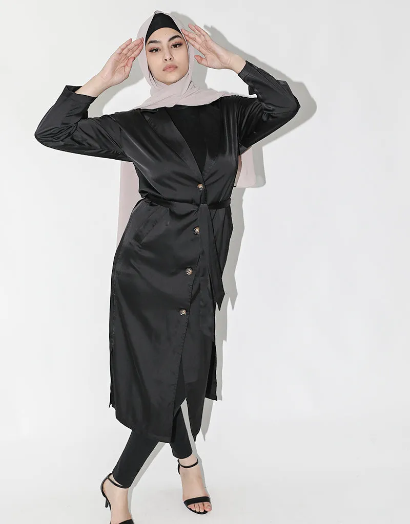 Modish Satin Trench