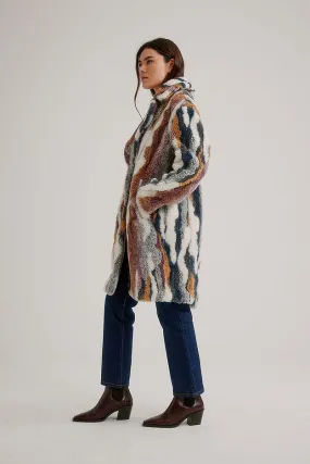 Multi Color Faux Fur Coat