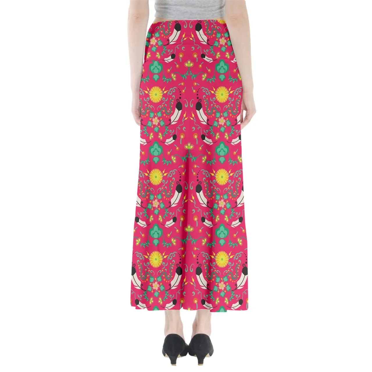 New Growth Pink Full Length Maxi Skirt