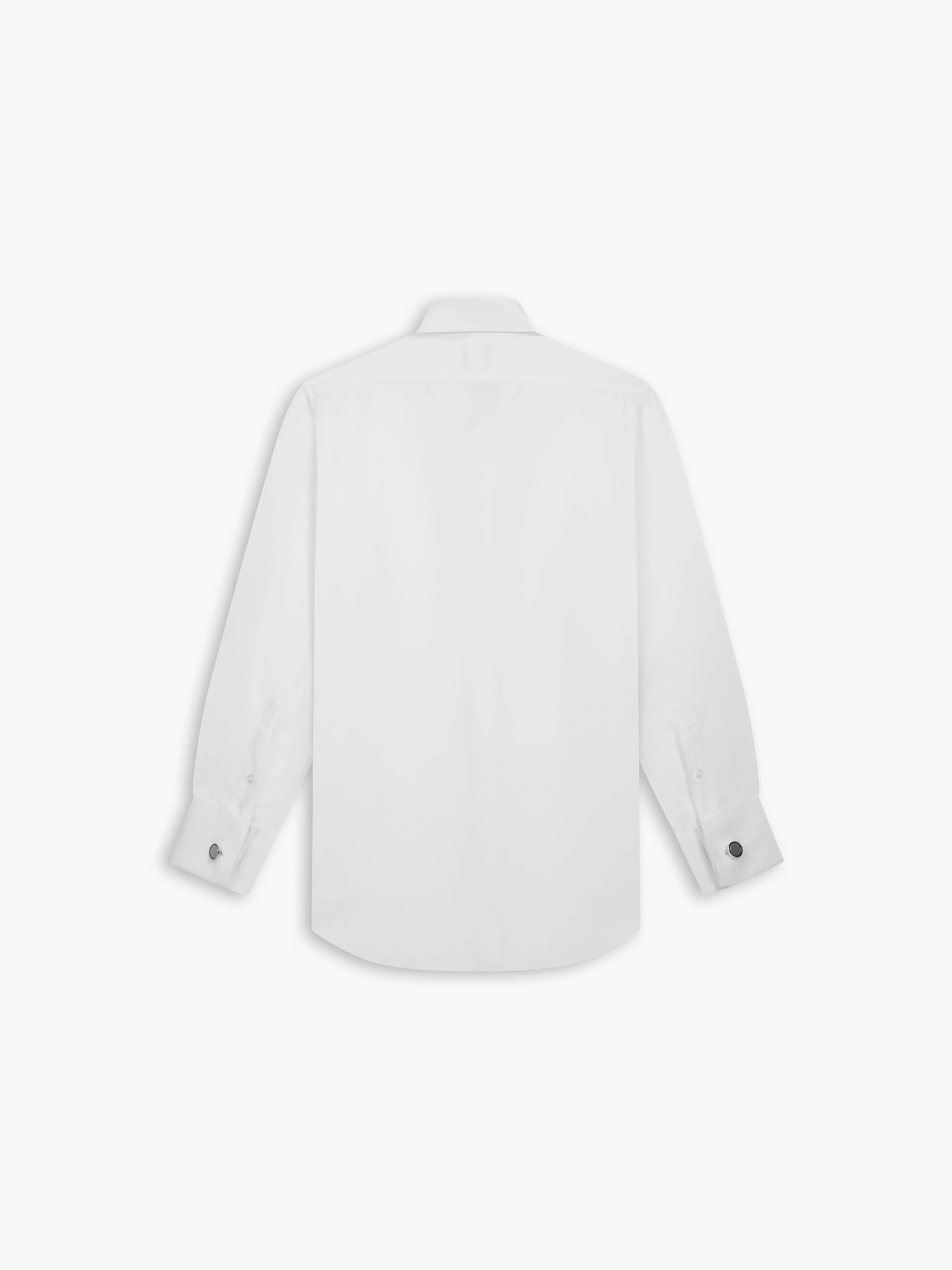 Non-Iron White Twill Fitted Double Cuff Classic Collar Shirt