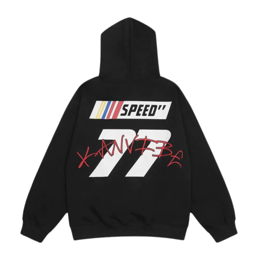 “Number Print Embroidered” Hoodie