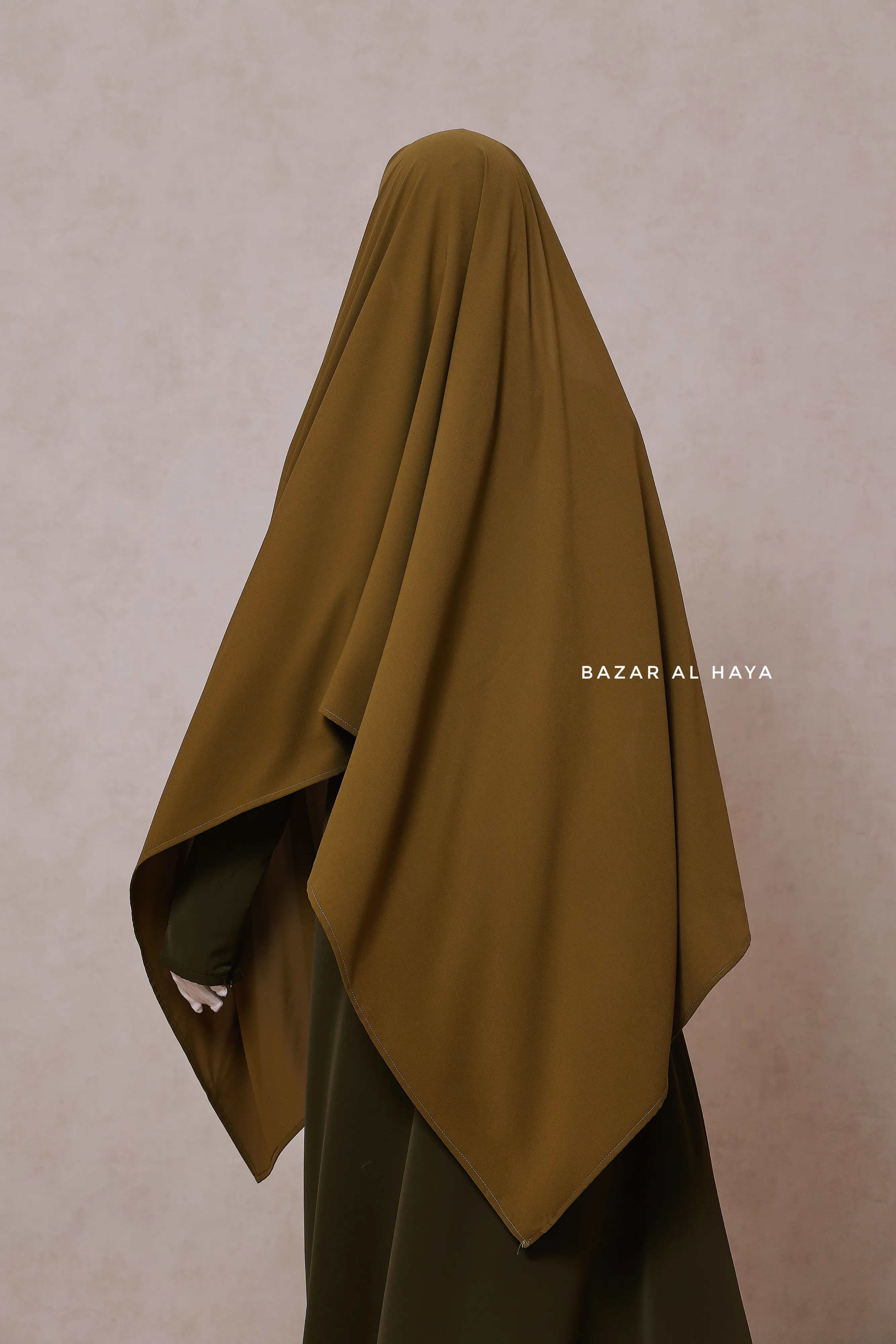 Olive Tie Back Scarf & Khimar - Long Rectangle Shape - Style & More