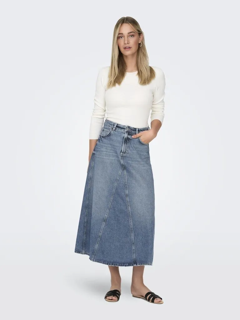 Only Joslyn - Lang denimnederdel