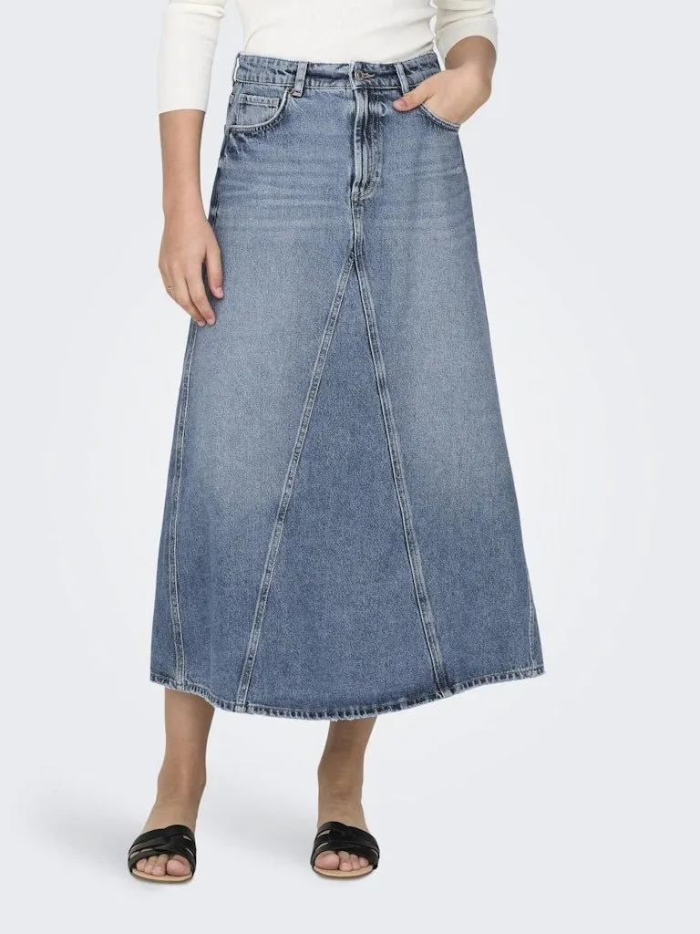 Only Joslyn - Lang denimnederdel