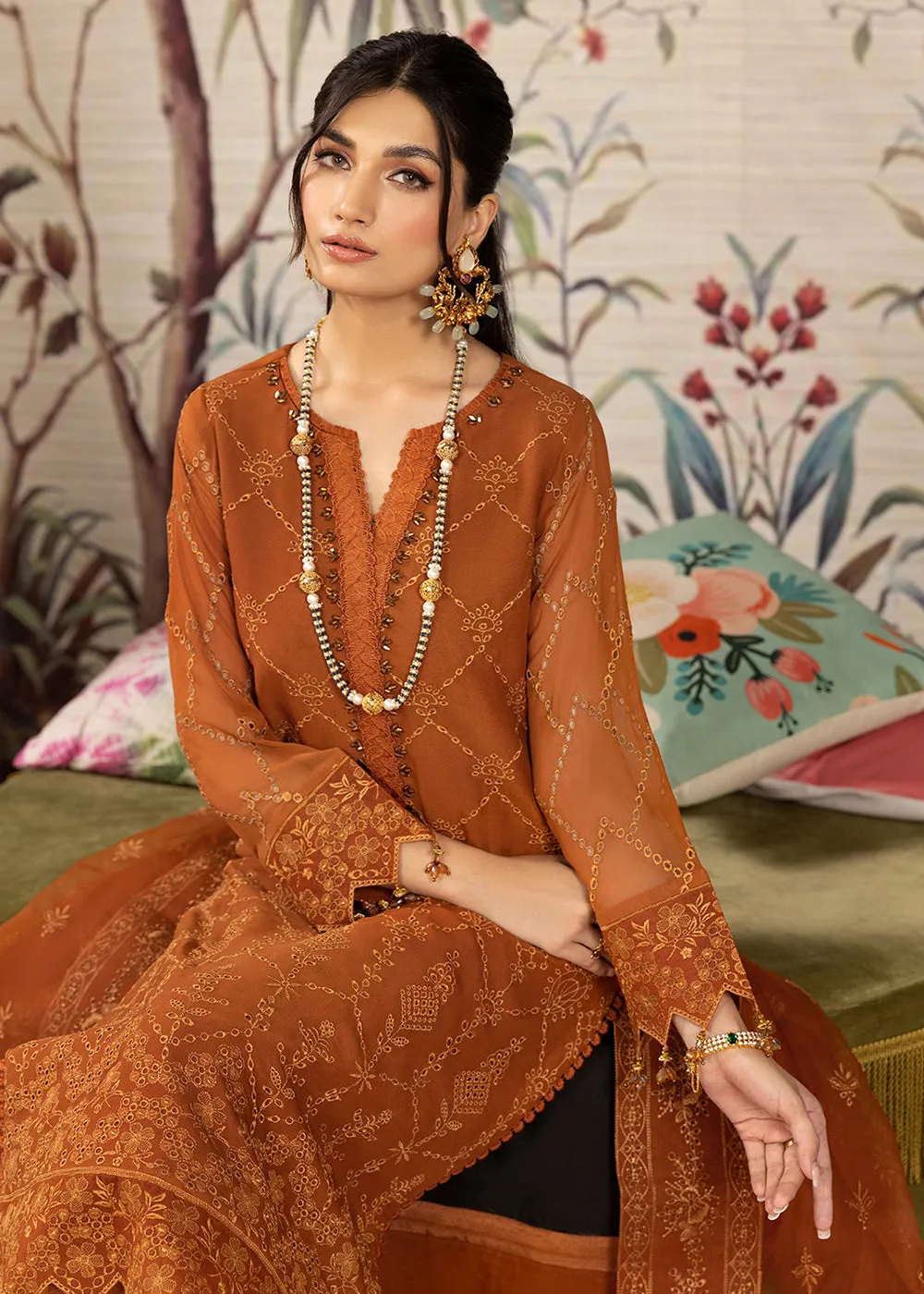 Orange Formal Suit - Alizeh - Dhaagay Formals '23 - V02D05 - Larisa