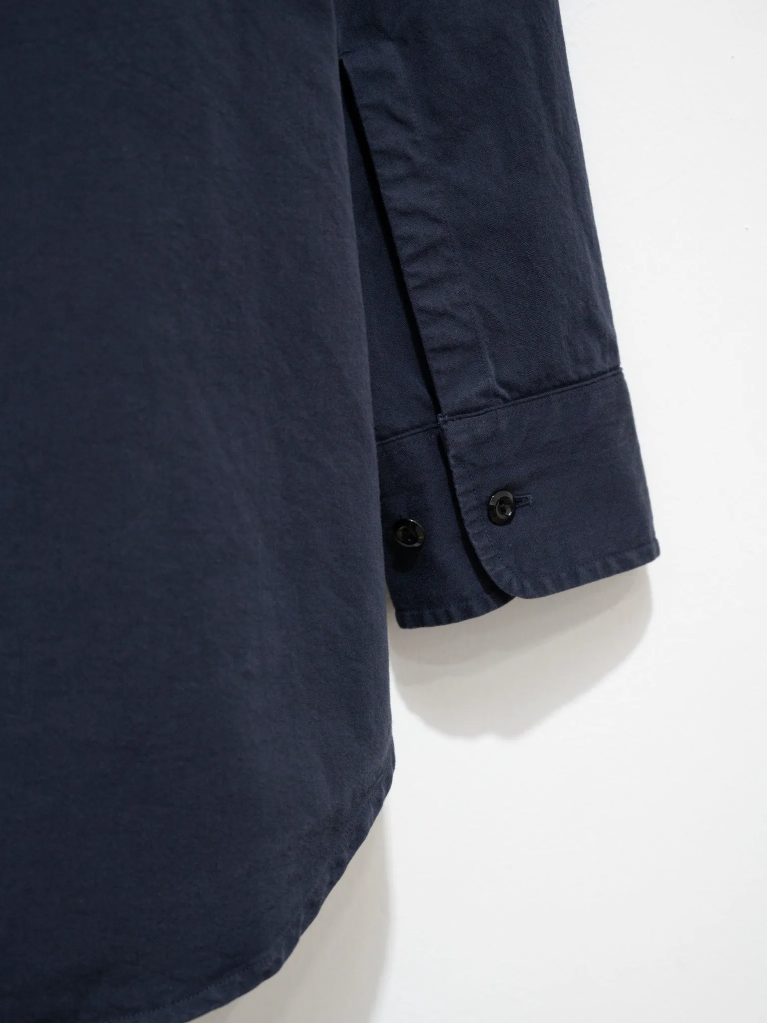 Organic Cotton High Density Satin Shirt - Navy